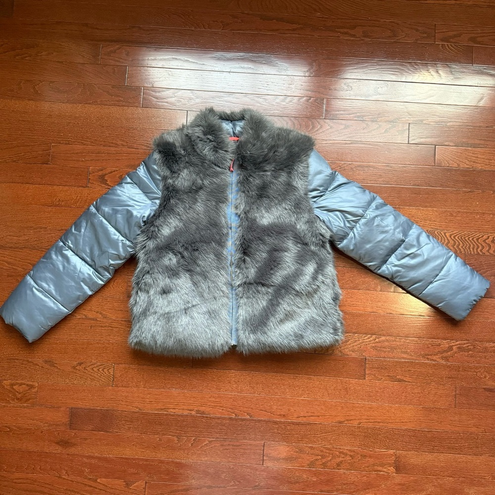 crewcuts fur coat gray